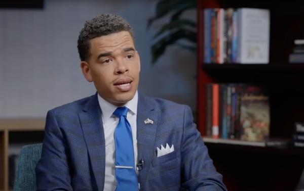 Shane Harris, founder of People’s Association of Justice and a child safety advocate, during an episode of EpochTV’s "California Insider" that aired on July 23, 2023. (California Insider/Screenshot via The Epoch Times)