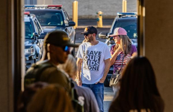 Community members attend a Temecula Valley Unified School District board meeting in Temecula, Calif., on Aug. 22, 2023. (John Fredricks/The Epoch Times)