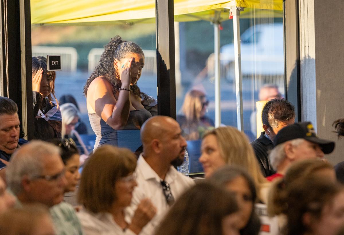 Community members attend a Temecula Valley Unified School District board meeting in Temecula, Calif., on Aug. 22, 2023. (John Fredricks/The Epoch Times)