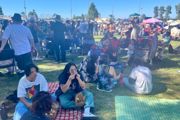 Hundreds flooded El Salvador Park for the second annual Chicano Heritage Festival in Santa Ana, Calif., on Aug. 27, 2023. (Carol Cassis/The Epoch Times)