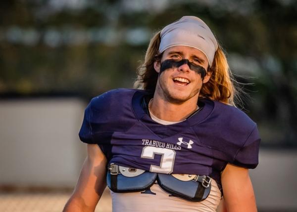 Trabuco Hills High School's wide receiver Ben Holland (3) during a home game against Tesoro in Mission Viejo, Calif., on Oct. 6, 2022. (Robin Gray Photography)