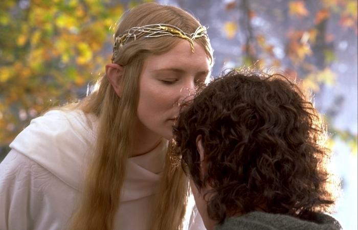 Galadriel meets with Frodo in a scene from "The Lord of the Rings." (New Line Cinema)