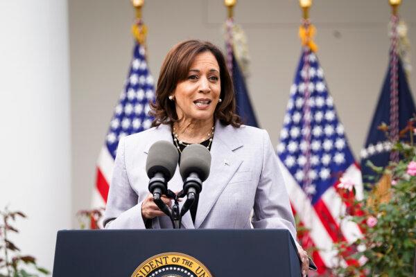 Vice President Kamala Harris speaks about gun safety at the White House in Washington on Sept. 22, 2023. (Madalina Vasiliu/The Epoch Times)