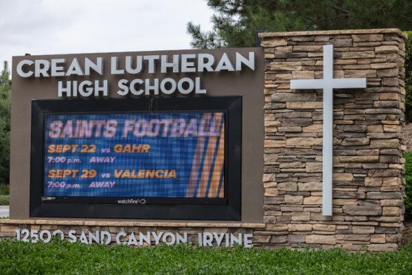 Crean Lutheran High School in Irvine, Calif., on Sept. 21, 2023. (John Fredricks/The Epoch Times)
