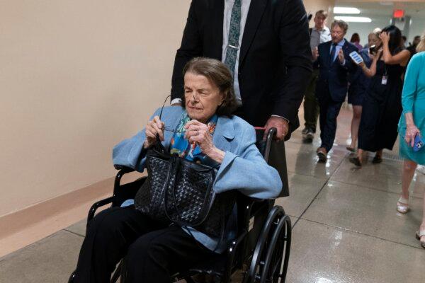 Sen. Dianne Feinstein, D-Calif., heads to a vote on Capitol Hill in Washington on Sept. 6, 2023. (Alex Brandon/AP Photo)