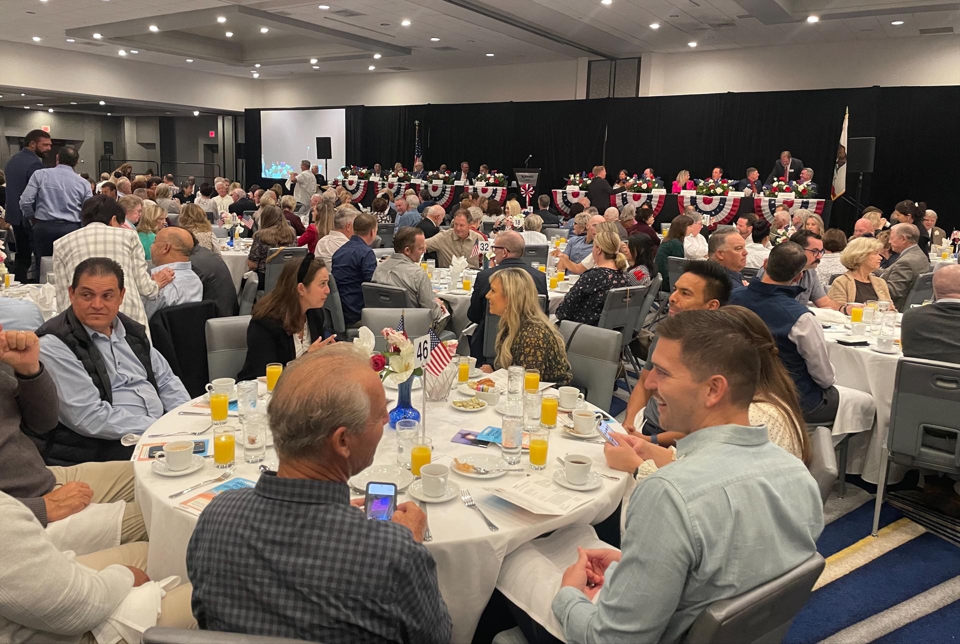 Residents gather at the 58th Annual Mayor's Prayer Breakfast in Irvine, Calif., on Sept. 29, 2023. (Carol Cassis/The Epoch Times)