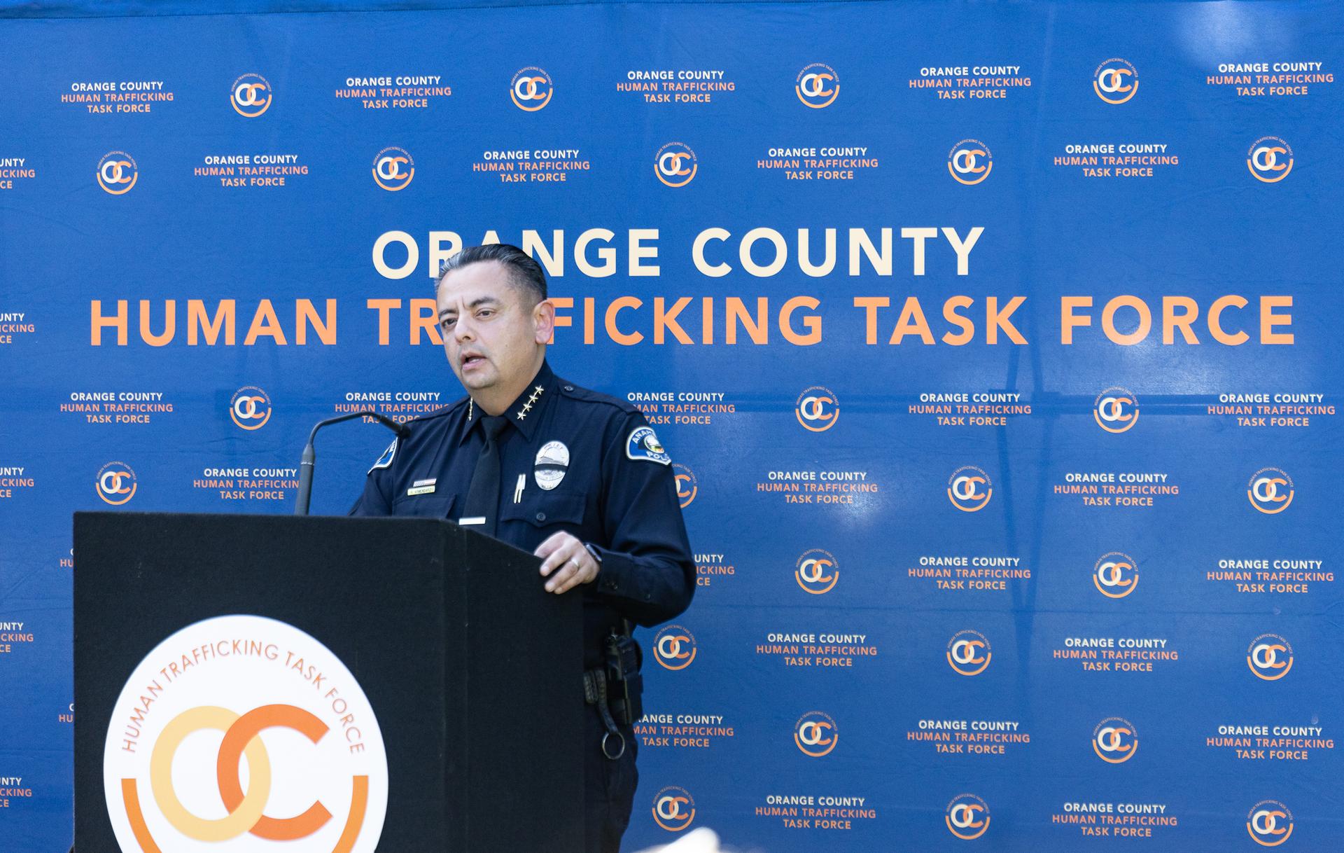 Anaheim Police Department Chief of Police Rick Armendariz in Irvine, Calif., on Oct. 3, 2023. (John Fredricks/The Epoch Times)