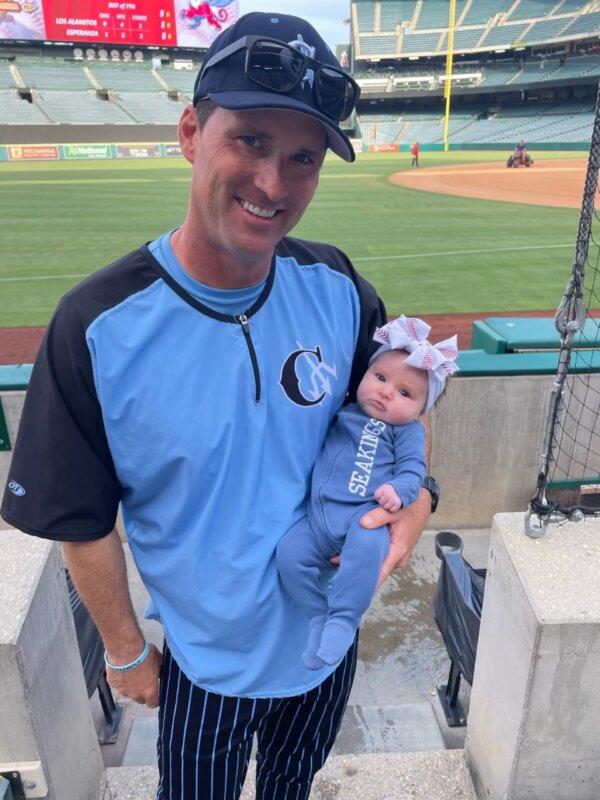 Corona del Mar High School baseball coach Kevin McCaffrey and his daughter Marlee. (Courtesy of the McCaffrey family)