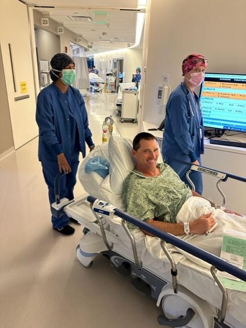 Corona del Mar High School baseball coach Kevin McCaffrey goes into surgery. (Courtesy of the McCaffrey family)