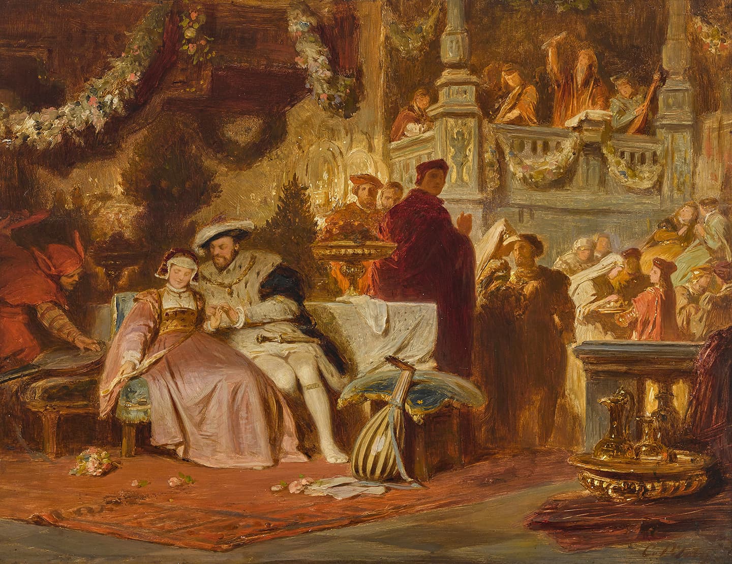"Henry VIII With Anne Boleyn at Cardinal Wolsey's Ball," circa 1872, by Karl Theodor von Piloty. Oil on canvas. (PD-Art)