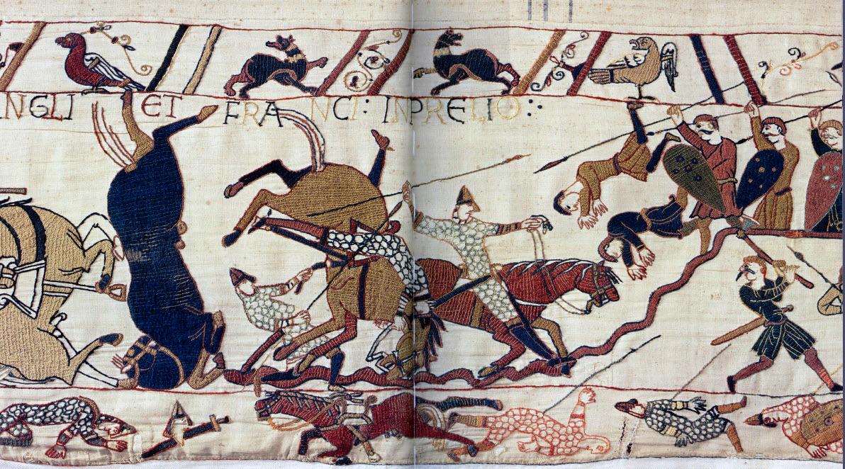 Scene from the Bayeux Tapestry depicting the Battle of Hastings. (Public Domain)