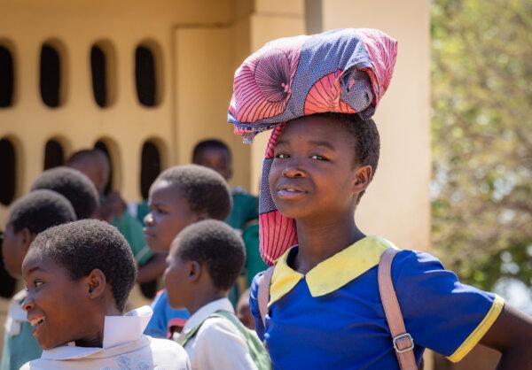 Students at a Blossom Project site at the Nanyanje School in the Mongochi District, Malawi, on Nov. 6, 2023. (John Fredricks/The Epoch Times)