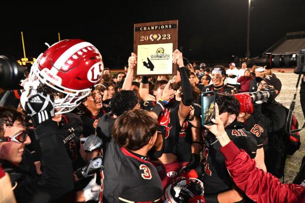 La Serna High School wins CIF Southern Section football championship over Corona Del Mar in Whittier, Calif., on Nov. 24, 2023. (Arnold Leos Graphics)