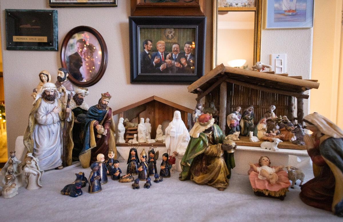 Christmas décor featuring various themes fills the home of the Nash and Lillestrand family in Chino Hills, Calif., on Dec. 12, 2023. (John Fredricks/The Epoch Times)