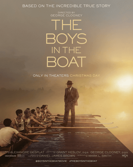 Movie poster for “The Boys in the Boat.” (Laurie Sparham/Metro-Goldwyn-Mayer Pictures)