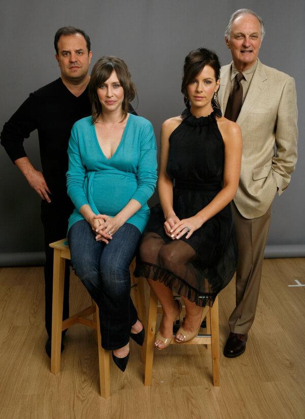 (L–R) Director Rod Lurie, Vera Farmiga, Kate Beckinsale, and Alan Alda promoting “Nothing but the Truth.” (Yari Film Group)