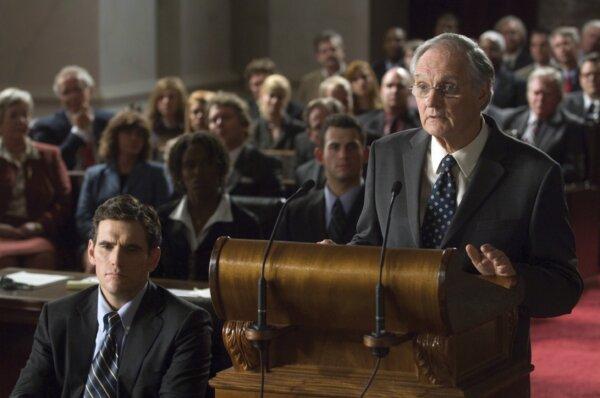 Patton Dubois (Matt Dillon, L) and Albert Burnside (Alan Alda), in "Nothing but the Truth." (Yari Film Group)