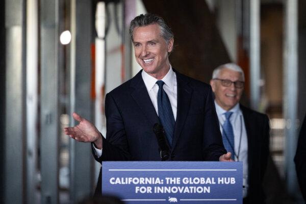 California Governor Gavin Newsom speaks in Los Angeles, Calif., on Jan. 3, 2023. (John Fredricks/The Epoch Times)