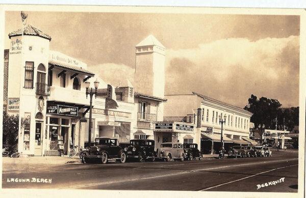A photo of the historic New Lynn Theatre, which was built in 1934, before it was renovated by Rivian Automotive, an Irvine-based electric vehicle manufacturer, in 2023 to serve as a new flagship venue for the company in Laguna Beach, Calif. (Courtesy of Laguna Beach Historical Society)