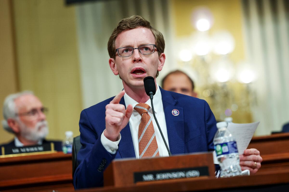 Rep. Dusty Johnson (R-S.D.) during a hearing on Capitol Hill on Feb. 28, 2023. (Kevin Dietsch/Getty Images)