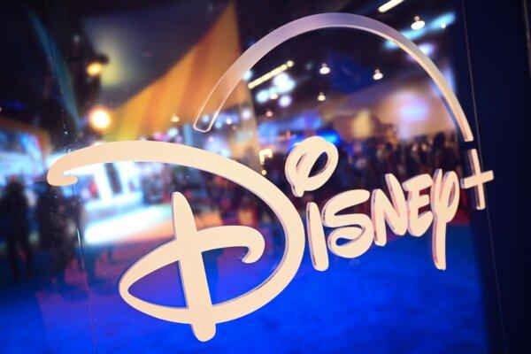 Disney+ logo during the Walt Disney D23 Expo in Anaheim, Calif. on Sept. 9, 2022. (Patrick T. Fallon/AFP via Getty Images)
