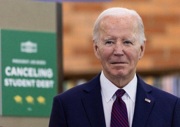 President Joe Biden speaks in Culver City, Calif., on Feb. 21, 2024. (John Fredricks/The Epoch Times)