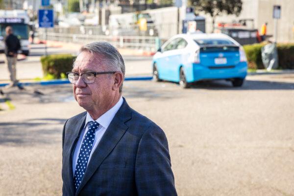 El Cajon Mayor Bill Wells stands near the city's transit station in El Cajon, Calif., on March 1, 2024. (John Fredricks/The Epoch Times)