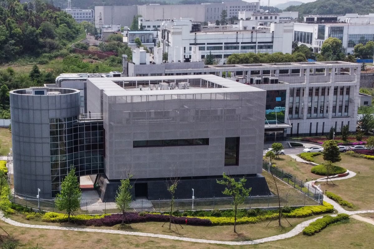 An aerial view shows the P4 laboratory at the Wuhan Institute of Virology in Wuhan, central Hubei Province, China, on April 17, 2020. (Hector Retamal/AFP via Getty Images)