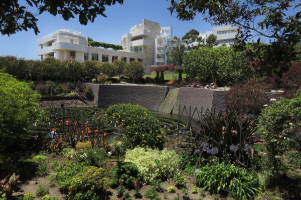 One of the many buildings of the Getty Center museum stands near the gardens in Los Angeles on July 10, 2014. (Sean Gallup/Getty Images)