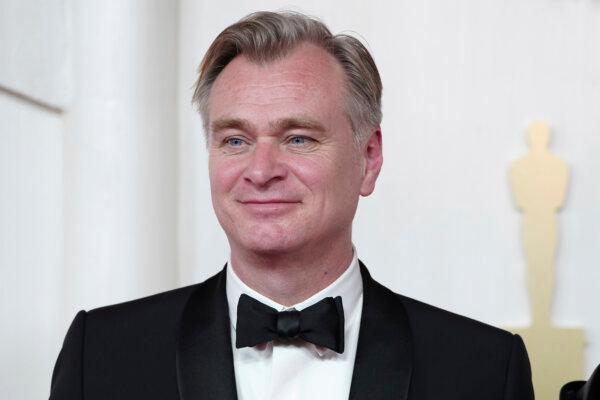 Christopher Nolan arrives at the Oscars at the Dolby Theatre in Los Angeles March 10, 2024,. (Jordan Strauss/Invision/AP)