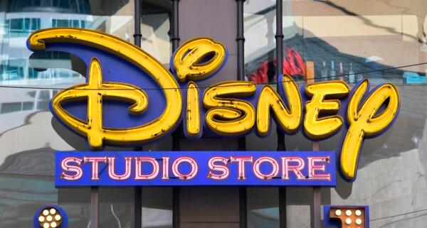 A sign at the Disney Studio Store in Hollywood, Calif., on Sept. 30, 2020. (Frederic J. Brown/AFP via Getty Images)