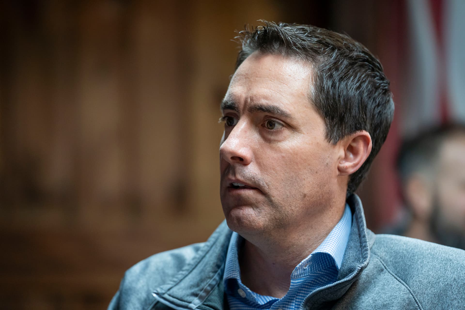 Ohio Secretary of State Frank LaRose in Copley, Ohio, on March 18, 2024. (Madalina Vasiliu/The Epoch Times)