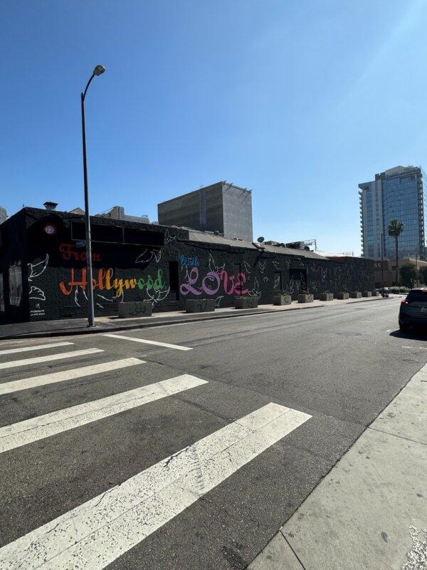 The El Centro Avenue and Hollywood Boulevard intersection received an Inside Safe cleanup operation in 2023. (Courtesy of The Hollywood Partnership)