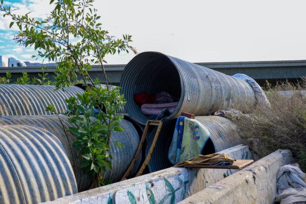 People are cleared from a homeless encampment in Los Angeles. (Courtesy of Inside Safe)