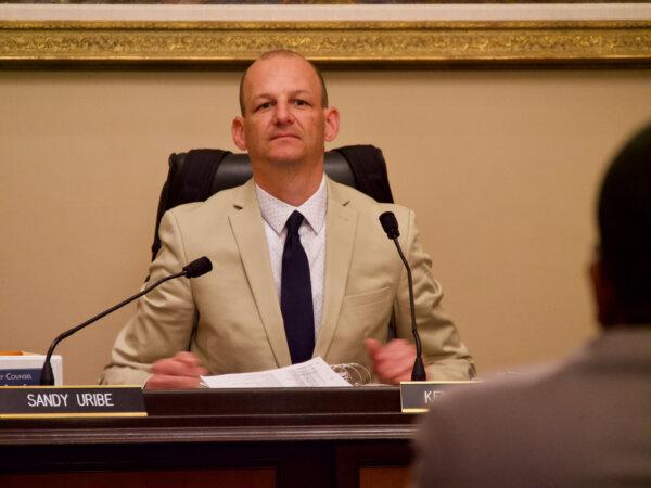 Assemblyman Kevin McCarty, chair of the Public Safety Committee, listens to testimony at the Capitol on April 9, 2024. (Travis Gillmore/The Epoch Times)