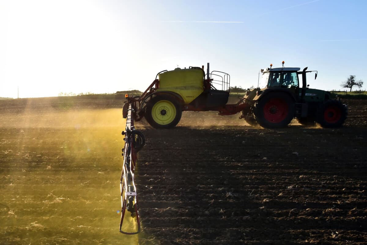 Roundup (glyphosate) is typically sprayed on fields prior to production to kill any weeds. With Roundup Ready seed varieties, the herbicide can be applied to young crops to knock down competing weeds. (Jean-Francois Monier/AFP via Getty Images)