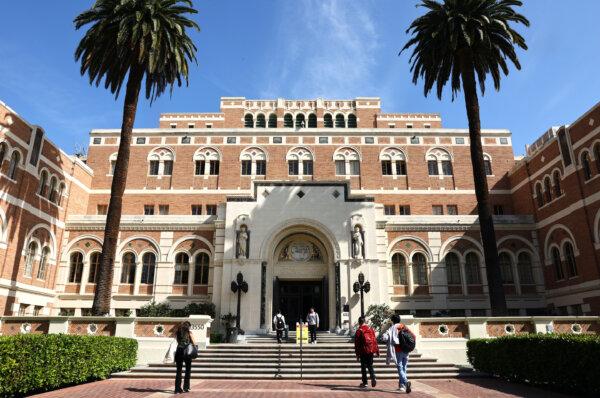 The campus of the University of Southern California in Los Angeles on March 21, 2024. USC officials are taking several steps to reduce spending in light of expected federal funding cuts. (Mario Tama/Getty Images)