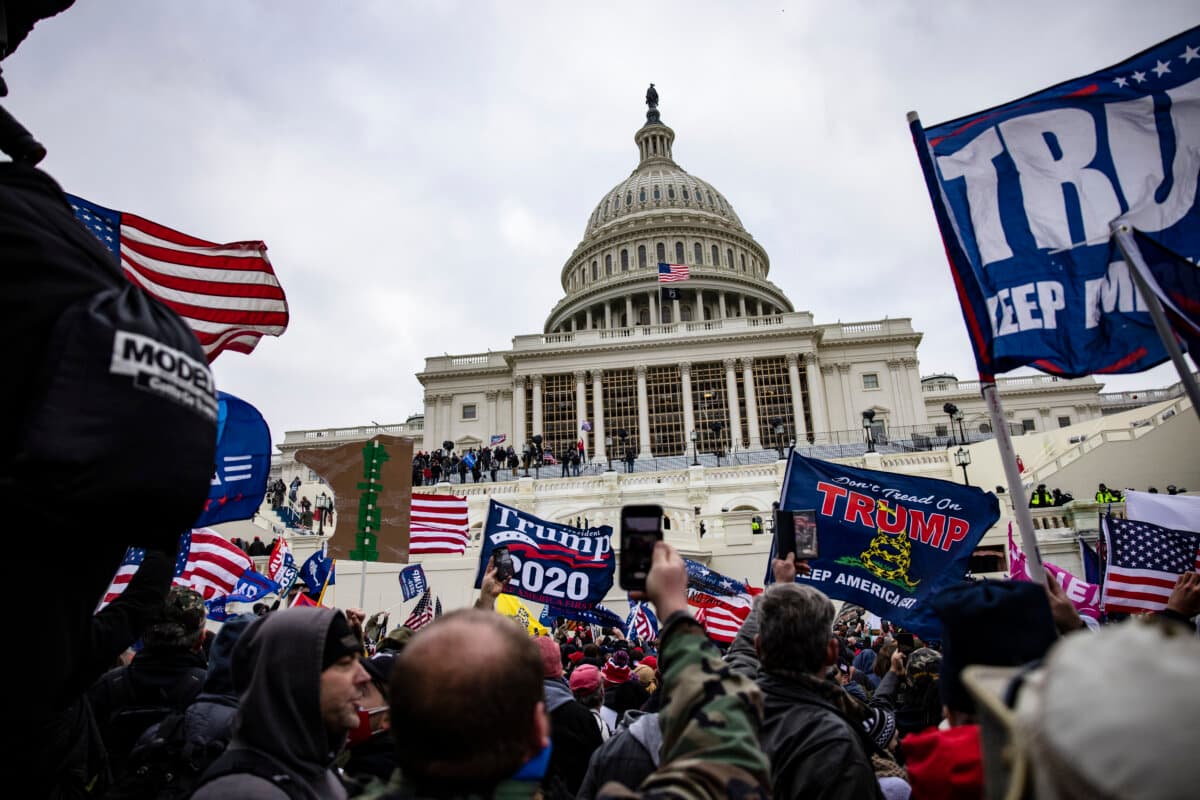 Trump supporters protest at the U.S. Capitol on Jan. 6, 2021. (Samuel Corum/Getty Images)