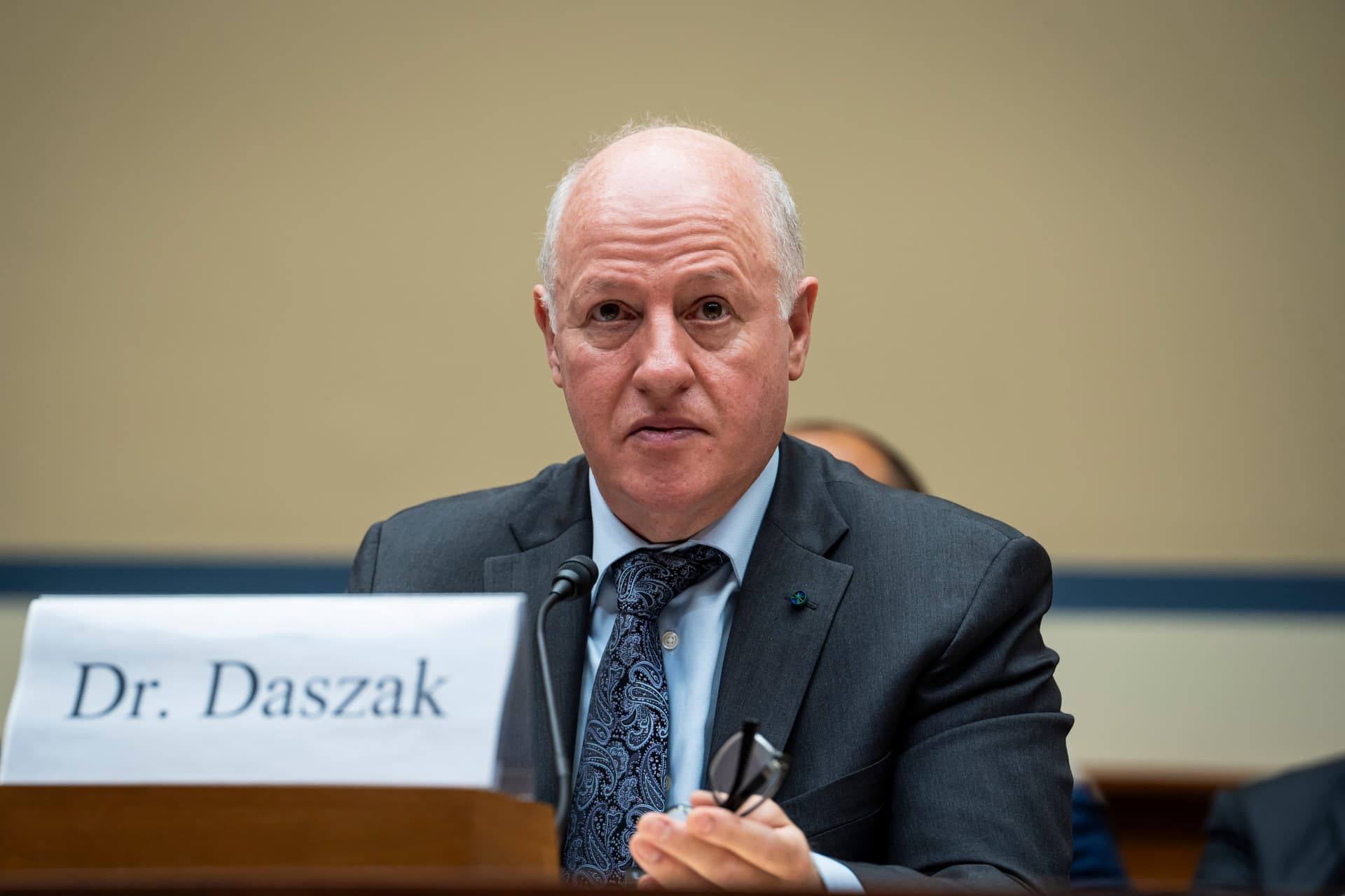 Peter Daszak, president of the EcoHealth Alliance, testifies before the Select Subcommittee on the Coronavirus Pandemic in Washington on May 1, 2024. (Madalina Vasiliu/The Epoch Times)