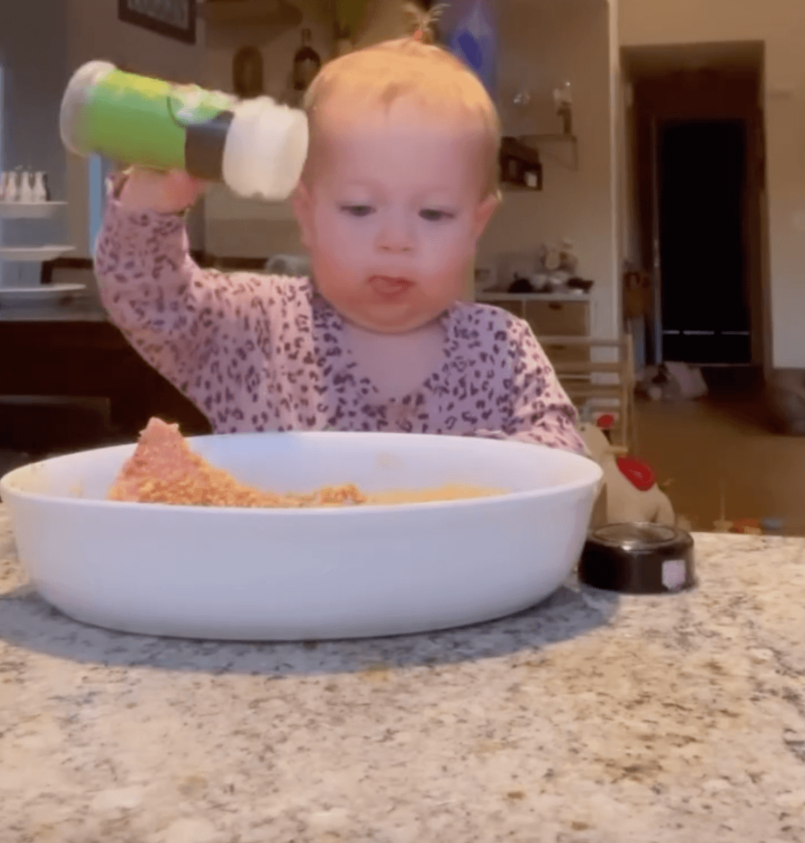 Penelope trying her hand in the kitchen when she was 15 months old. (Courtesy of <a href="https://www.instagram.com/chefpennykay/">@chefpennykay</a>)