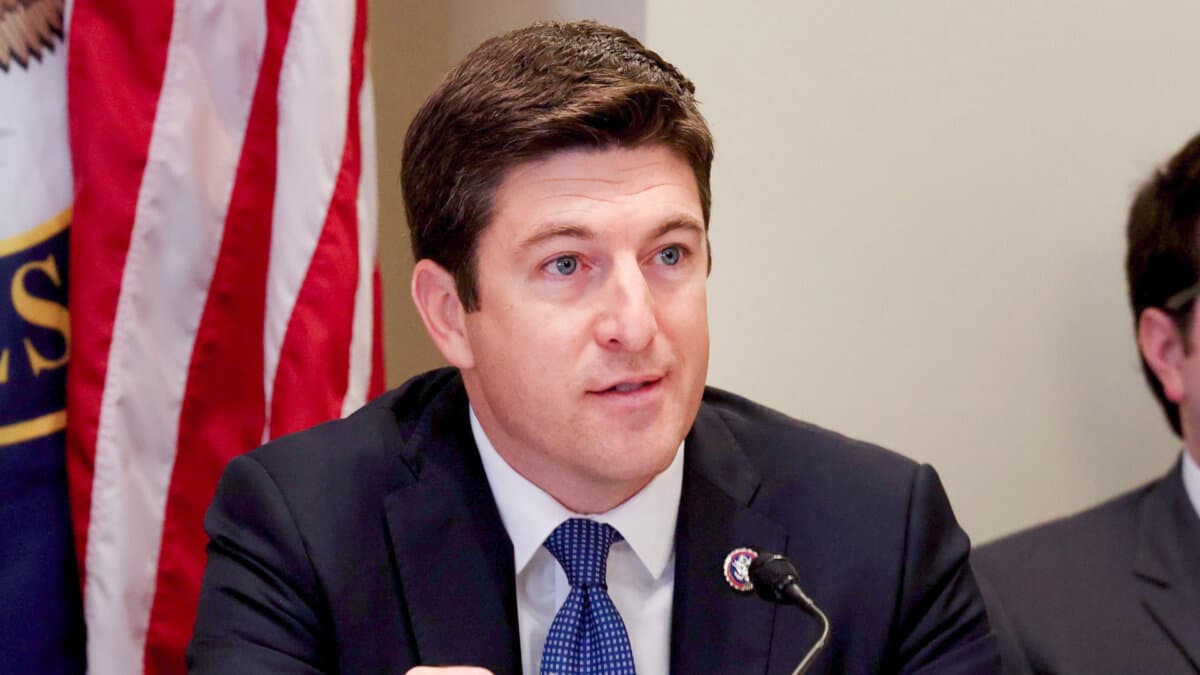 U.S. Rep. Bryan Steil (R-Wis.) speaks at a hearing with the House Administration subcommittee on Elections in Washington on June 24, 2021. (Anna Moneymaker/Getty Images)