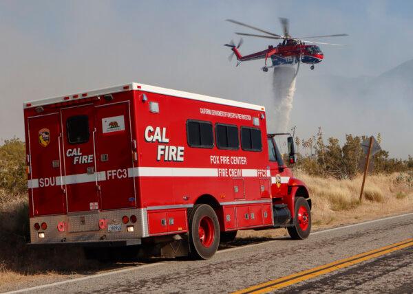 Firefighters from Cal FIRE work to contain a wildfire that blackened 187 acres in the Agua Caliente area of Anza-Borrego Desert State Park in eastern San Diego County, Calif., on June 2, 2024. (Courtesy of Cal FIRE San Diego)