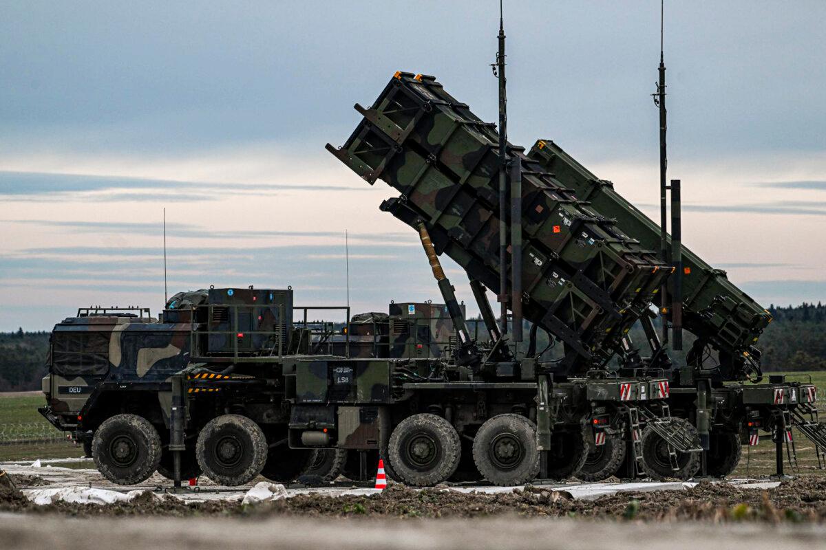 Patriot launchers modules mounted on M983 HEMTT, part of the U.S. MIM-104 Patriot surface-to-air missile system, are pictured in Zamosc, Poland, on Feb. 18, 2023. (Omar Marques/Getty Images)