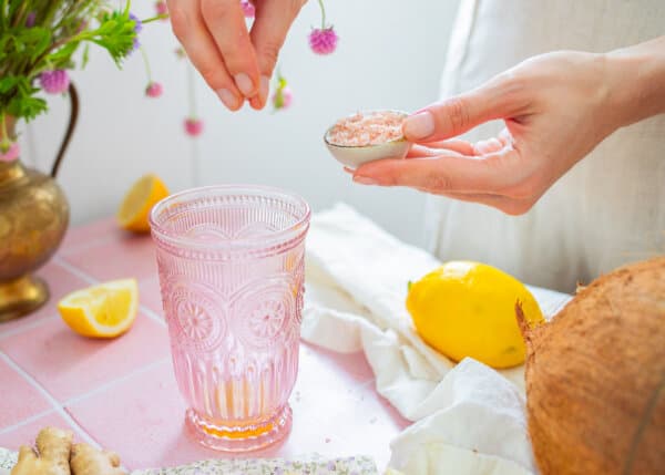 Electrolyte drink with pink salt. (Courtesy of Kami McBride)