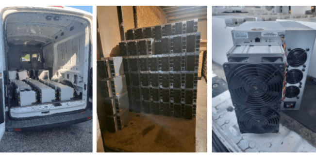 Stolen Bitcoin-mining computers valued at $579,000. (Los Angeles Police Department)