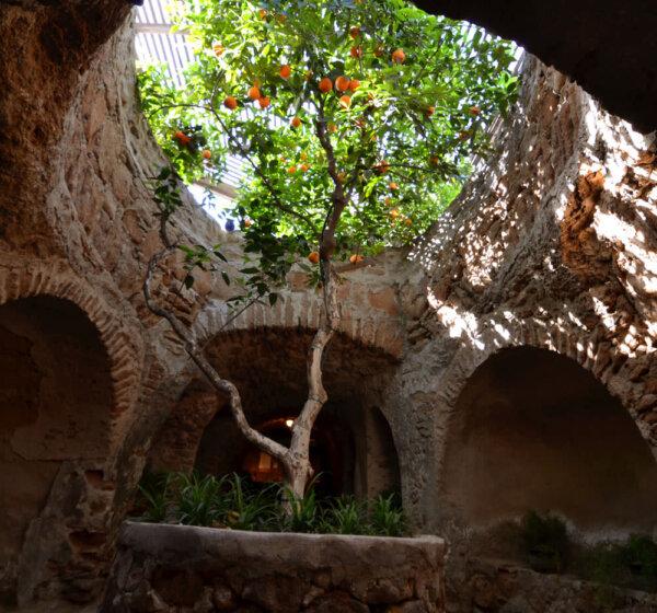 One of Baldassare Forestiere's famous subterranean courtyards in Fresno, Calif. (Courtesy of Forestiere Underground Gardens)