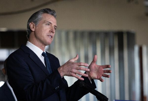 Gov. Gavin Newsom speaks in Los Angeles on Jan. 3, 2023. (John Fredricks/The Epoch Times)
