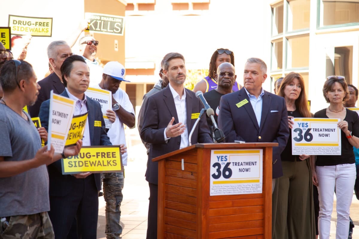 San Jose Mayor Matt Mahan speaks at a rally on Oct. 3, 2024 (Lear Zhou/The Epoch Times)