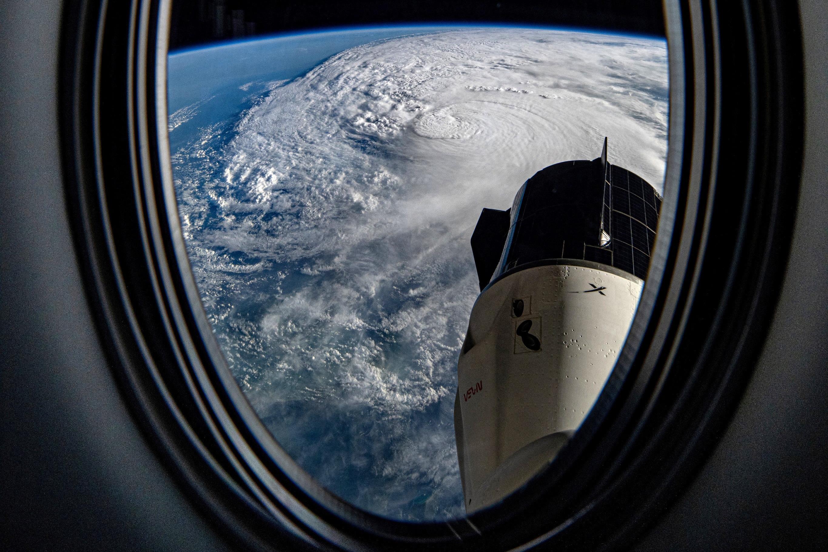 Hurricane Milton advances towards Florida in a view from Dragon Endeavor docked with the International Space Station on Oct. 9, 2024. (Matthew Dominick/NASA/Handout via Reuters)