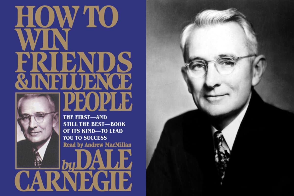 Dale Carnegie and his book “How to Win Friends and Influence People,” 1936. (Public Domain)